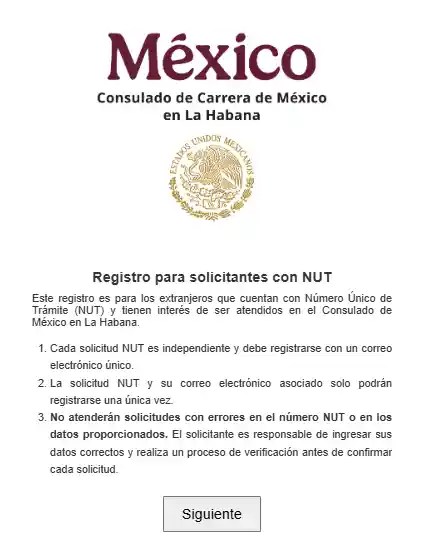 registro solicitantes nut mexico cuba