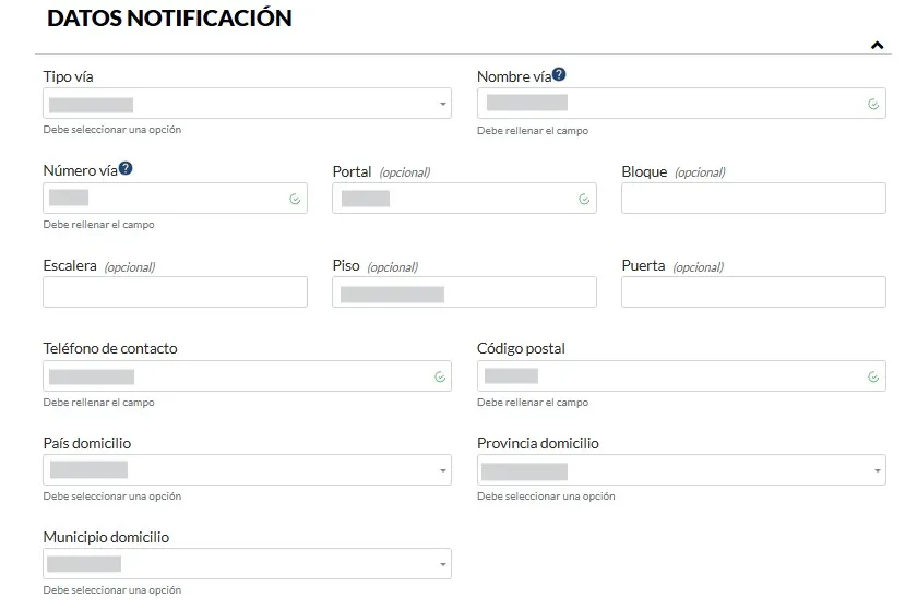 solicitud certificado dni datos notificacion