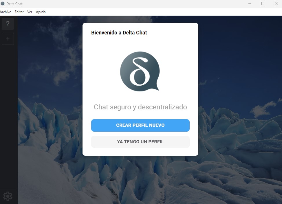 Crear perfil en Delta Chat.