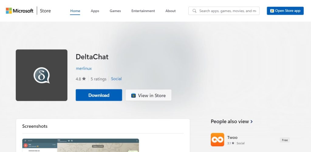 Delta Chat descargar para escritorio.