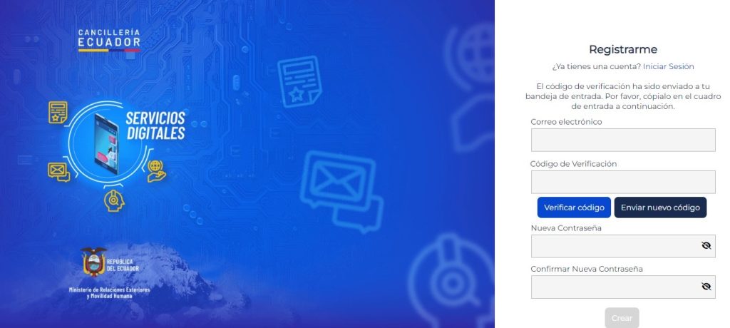 Verificar código en serviciosdigitales, Ecuador