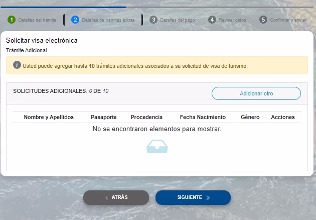 solicitudes adicionales evisa
