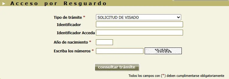 resguardo solcitud visado