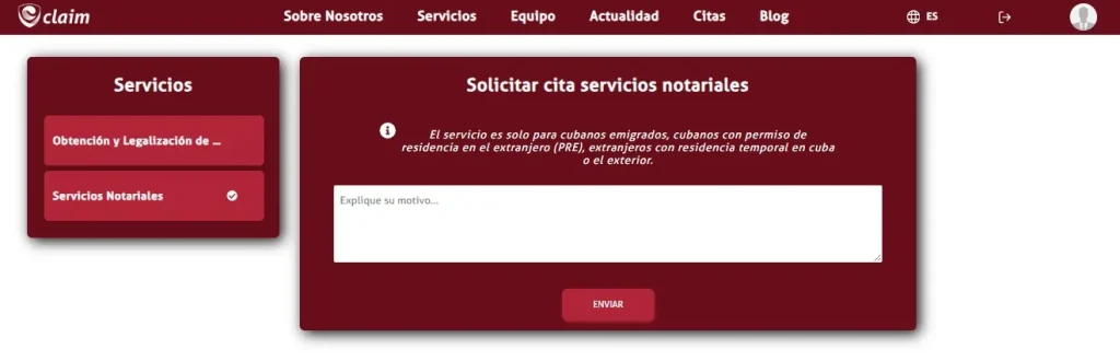 calim cu cita servicios