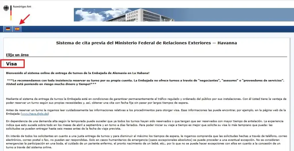 cita visa alemania cuba inicio