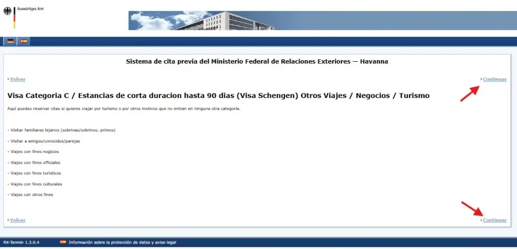 cita visa alemania cuba inicio categoria c
