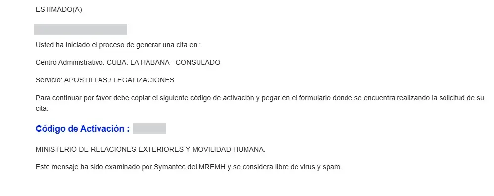 correo codigo activacion