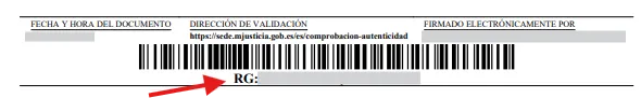 codigo rg certificado dicireg