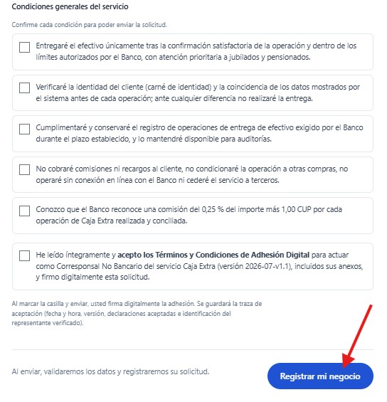 registro comercio cobro pensiones cuba formulario condiciones