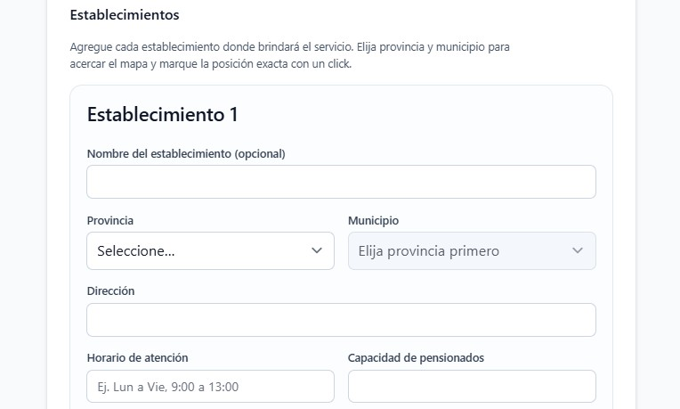 registro comercio cobro pensiones cuba formulario establecimiento